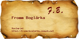 Fromm Boglárka névjegykártya
